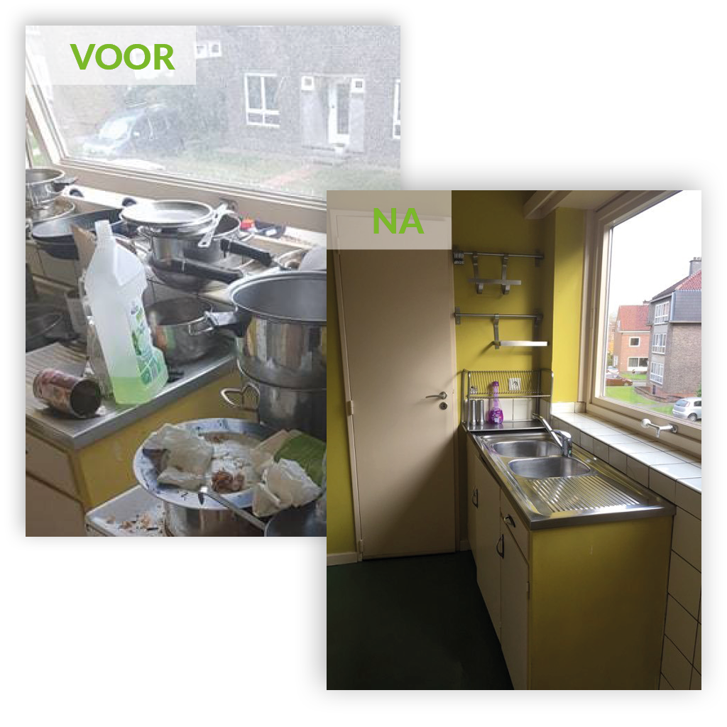 Voor en na foto van keuken